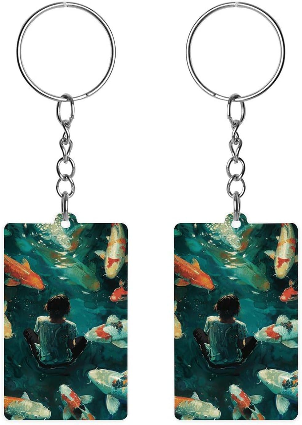 Cute Sit on The Floor Printed Acrylic Key Chains, Key Chains for Car Keys Bag Chain Acrylic Decorations Gift Key Chains for Men And Women