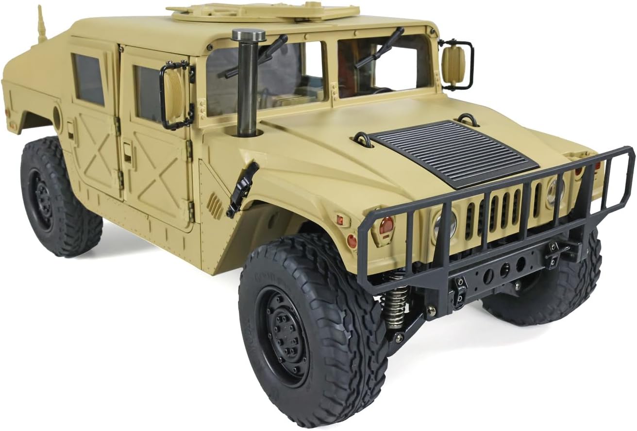 HG 1/10 RC 4 * 4 U.S. 30KM/H Military Vehicle P408 Racing Car Servo ESC Motor 16CH Radio Hobby Grade Model for Ages 14+(Yellow)