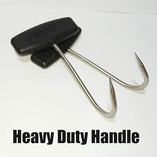 Miniatura 4 de TIHOOD 2 ganchos de carne para carnicería, ganchos para deshuesar en forma de T con mango de acero inoxidable de 6 pulgadas, kit de herramientas