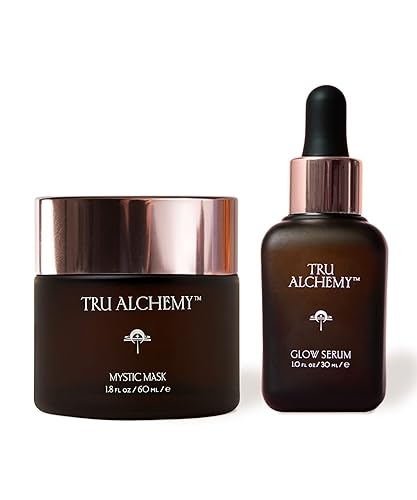 Tru Alchemy Mystic Mask  Glow Serum  Máscara de arcilla limpiadora profunda de poros  suero facial de resplandor rejuvenecedor con Bakuchiol ácido