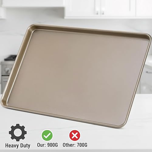 Miniatura 4 de Nicunom Juego de 2 bandejas para tartas de 11.8 x 17.5 pulgadas, bandejas antiadherentes para hornear, tostadora, horno, bandeja para hornear,