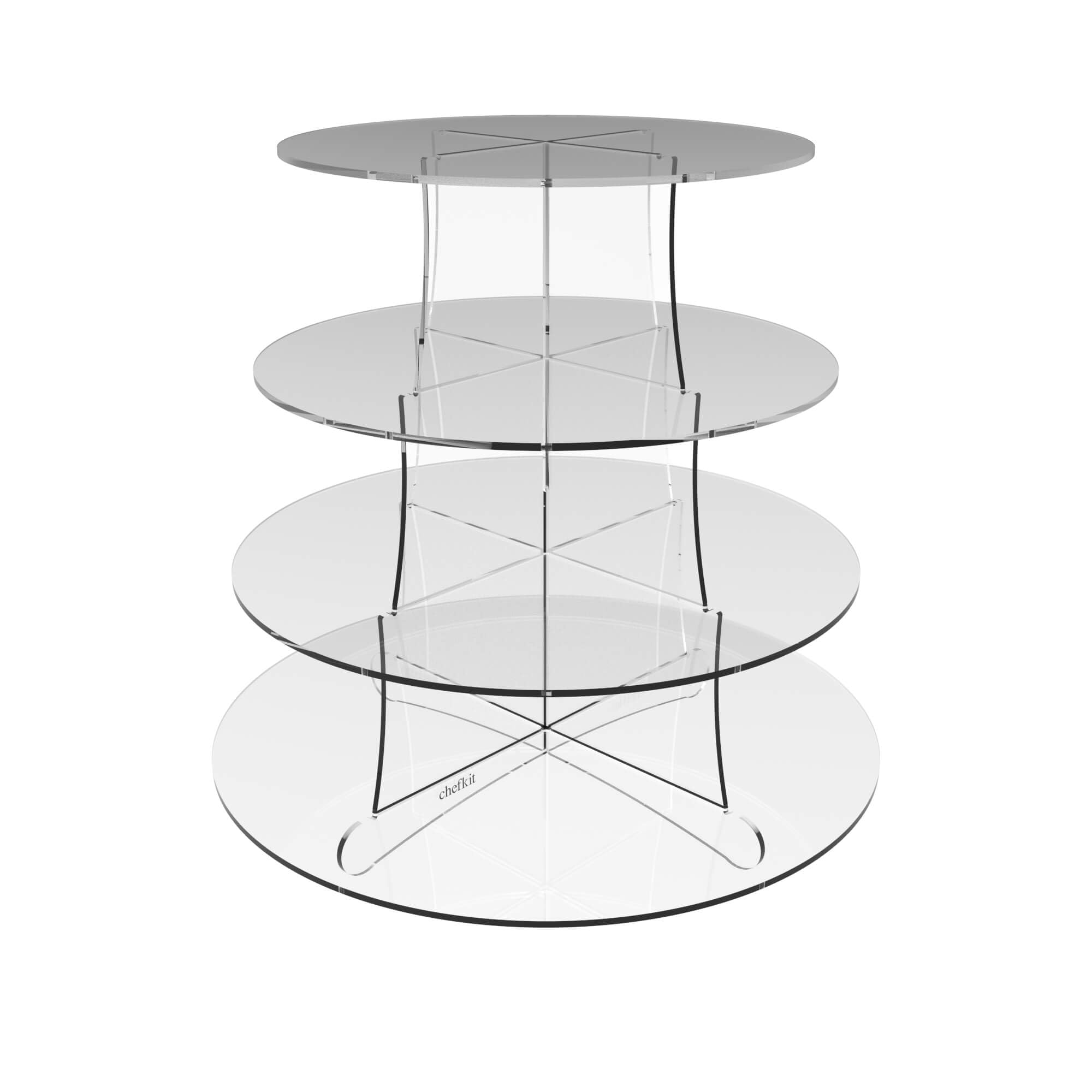 Chefkit Acrylic Cupcake Stand Display - Round (Clear, 4 tier)