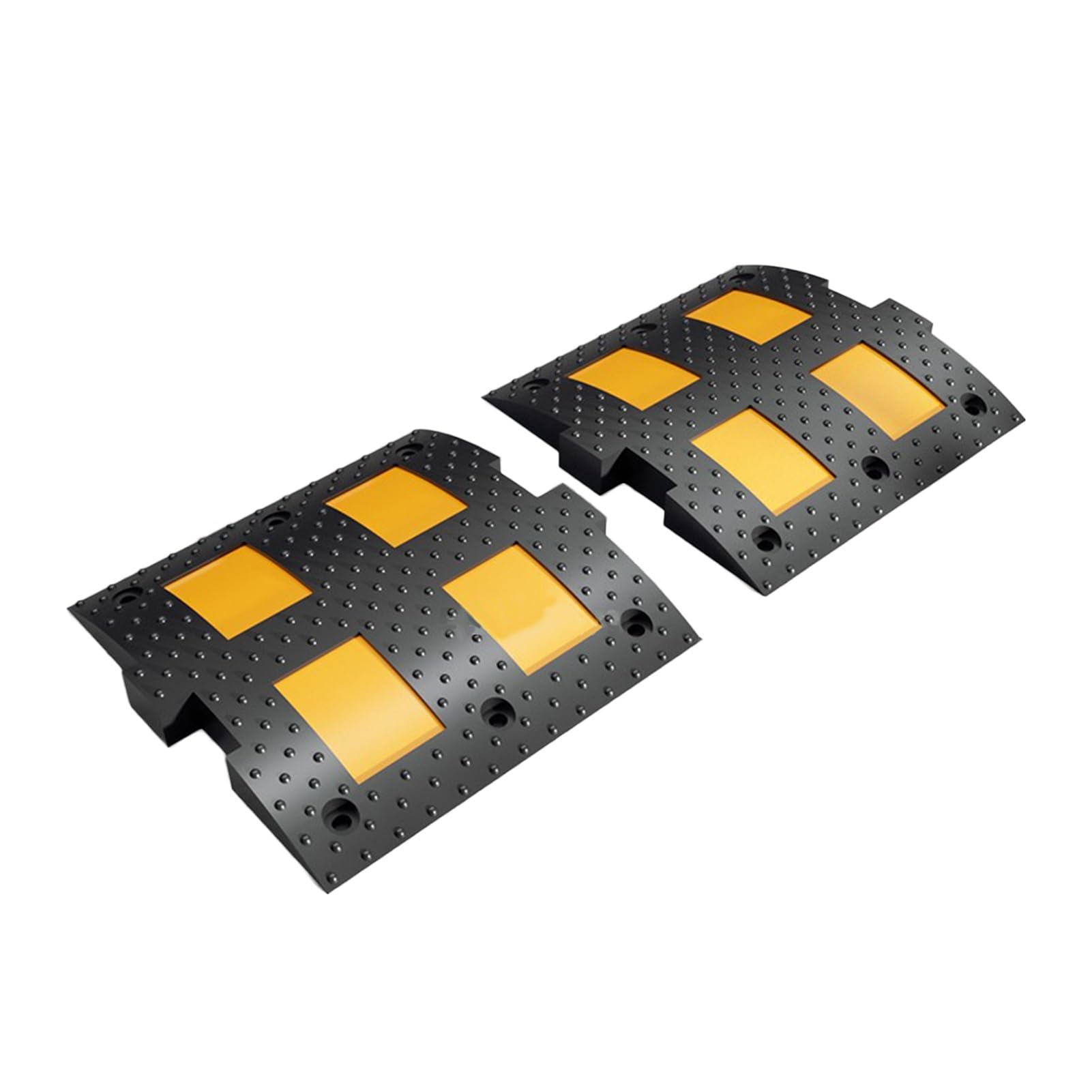 HTTGDGDH 2Pcs Speed Humps, Speed Ramps, Rubber Anti-Roll Bumps, Yellow And Black Rubber, For Indoor And Outdoor Speed Bumps For Asphalt Concrete Gravel Driveways,