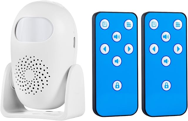 Motion Detector Alarm with Remote Control 110dB Wireless Infrared Home Burglar Security System Indoor Motion Sensor Alarm for Home, Shop, Office, Garage (1 Motion Detector, 2 Remote Control)