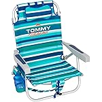 Tommy Bahama Beach Chair, Aluminum, Green Strips