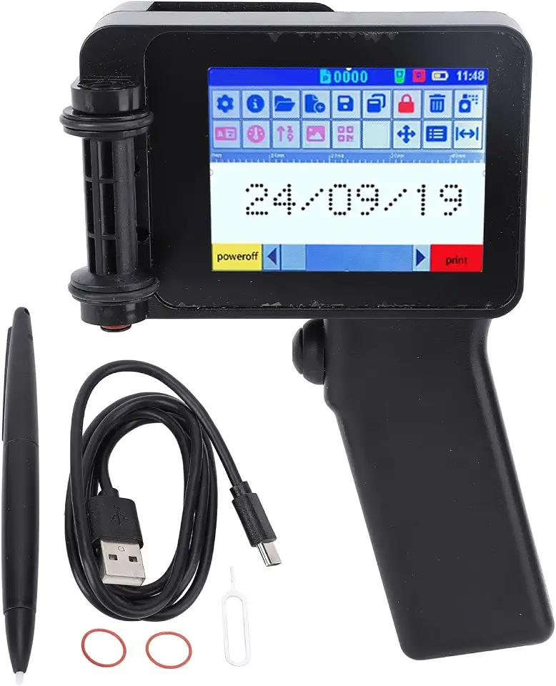 Impressora Jato de Tinta Portátil Mini Com Tela Sensível Ao Toque HD LED 4,3 Polegadas N6 Sem 12,7 Mm para Código de Barras QR