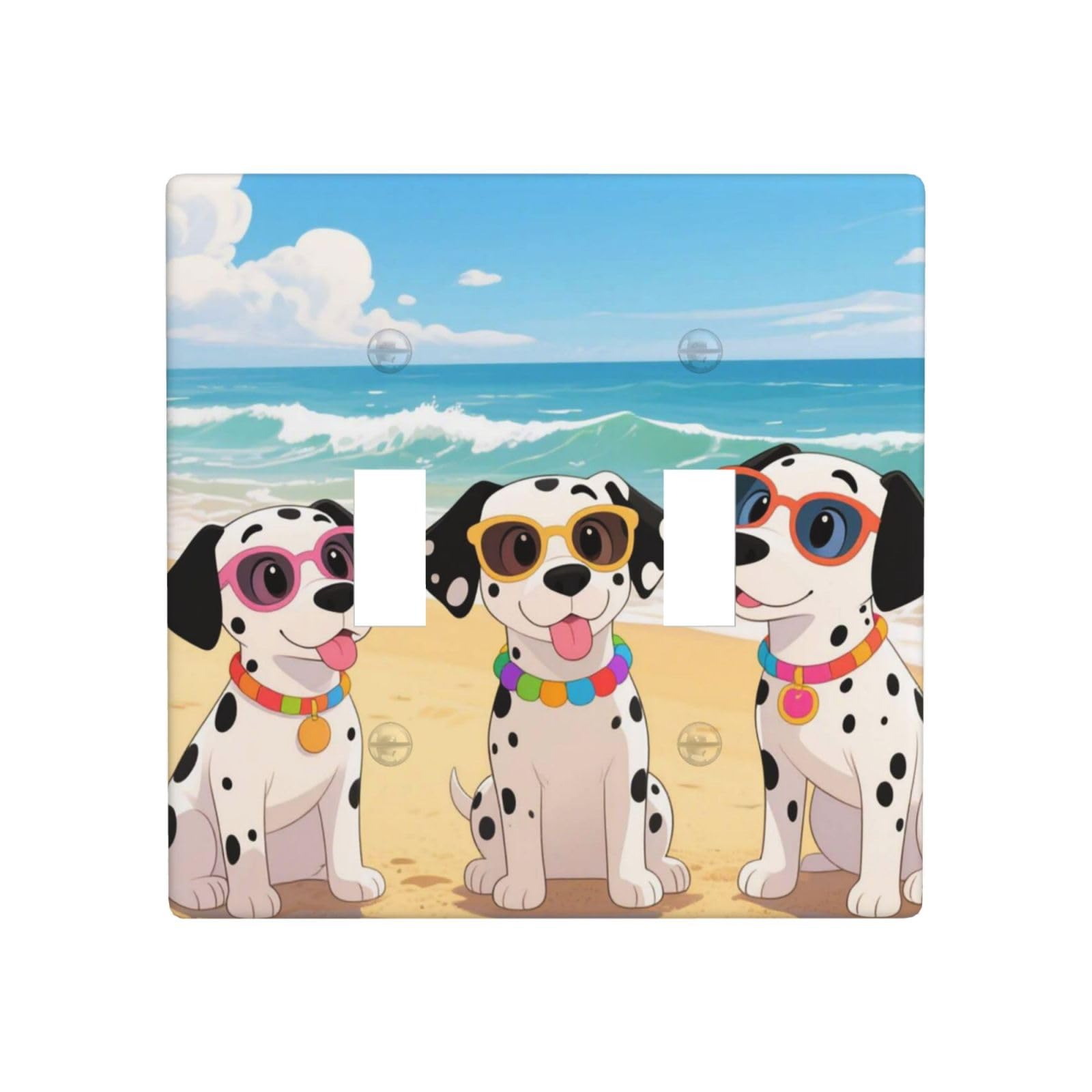 Fekiloot White Decorative Wall Plate Cover 2-Gang Duplex Switch Plate Cover Unbreakable Polycarbonate Double Toggle Light Switch Covers For Kitchen Bathroom Home Decor