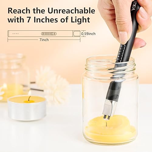 Miniatura 5 de REIDEA Lighter S4 Pro - Cerradura de seguridad eléctrica recargable por USB con indicador de batería LED, sin llama, resistente al viento,