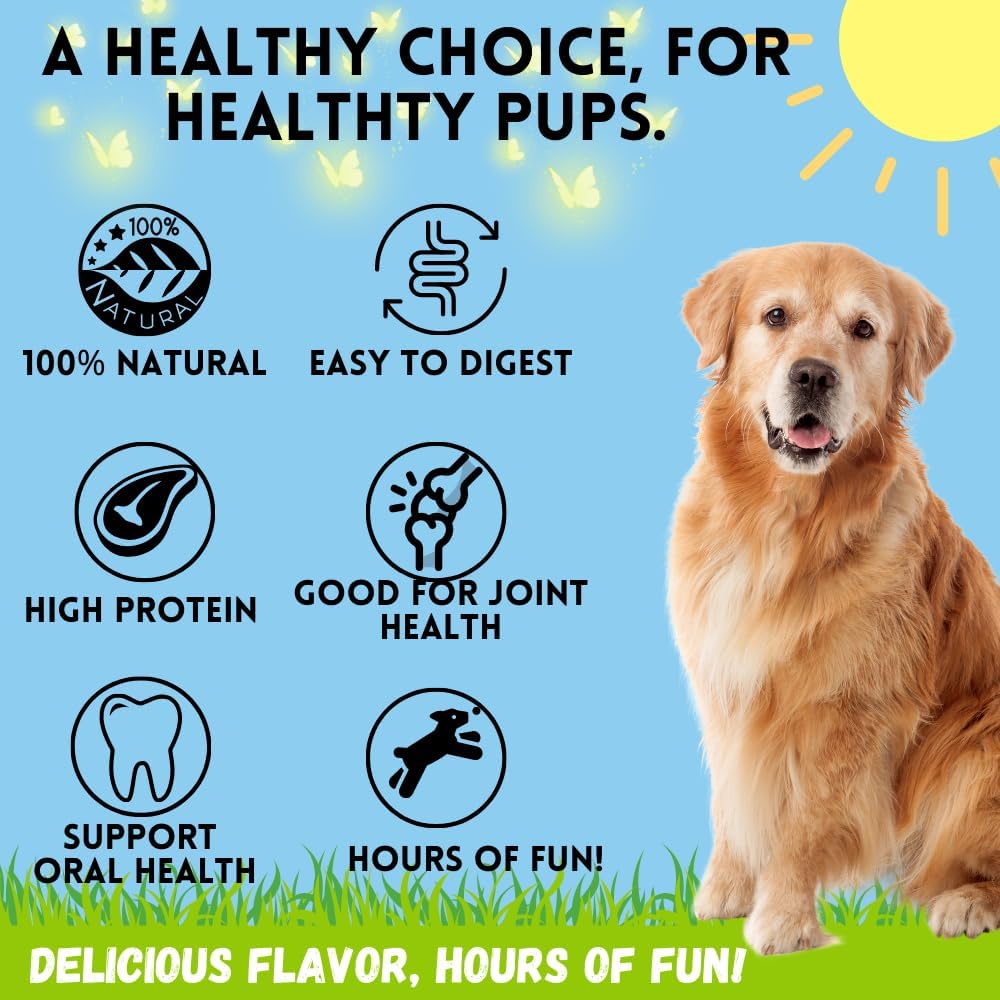 BULLYSTICKS & MORE 6 Inch Beef Collagen Springs for Dogs (10 Count) - No Hide Bones - Bully Springs Dog Chews