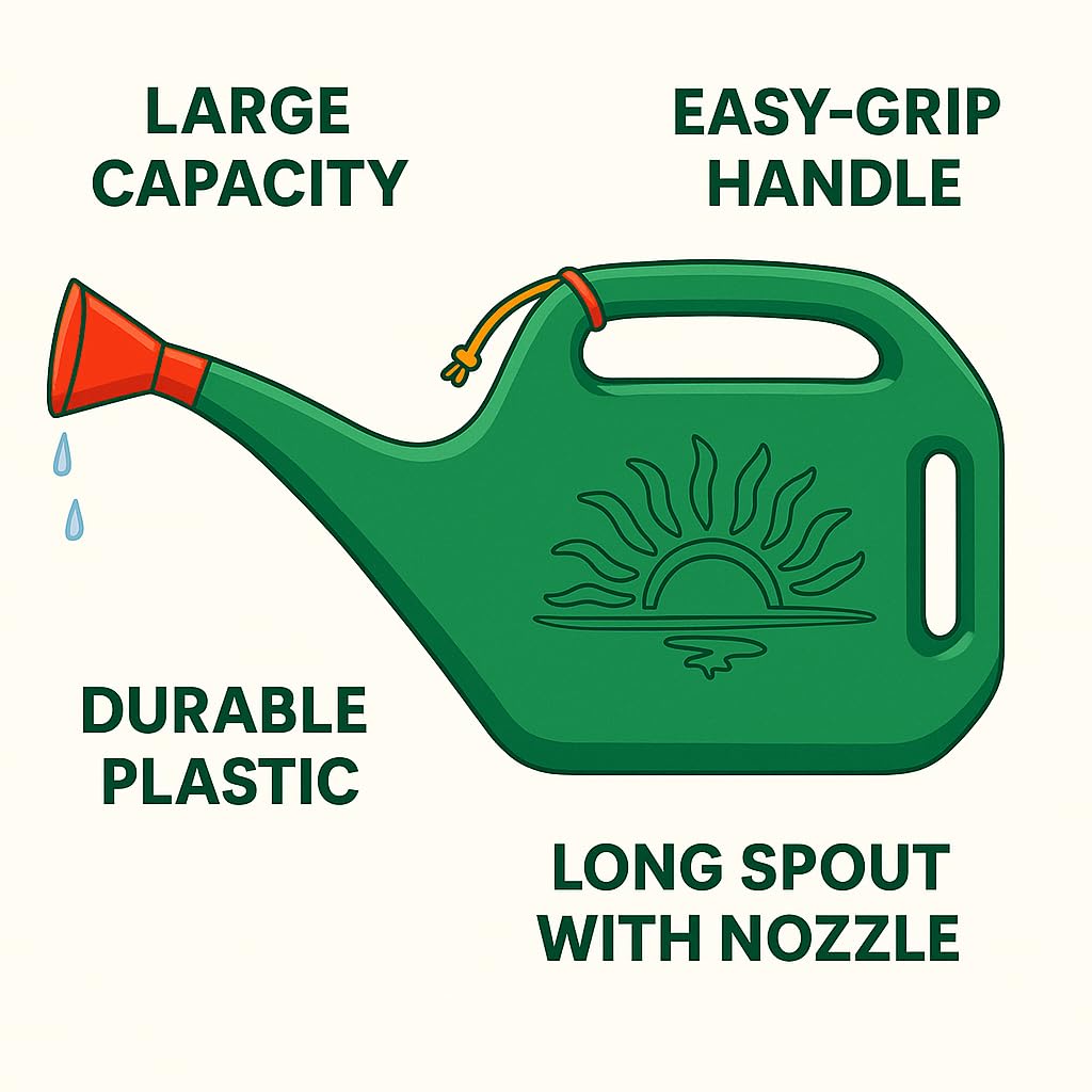 BENAVJI Watering Can Plastic Green Water Can with Sprayer for Plants Garden Indoor Outdoor Watering Shower Can Sprinkler for Plants Watering Hand Bottles for Garden Water Spray Can (Green, 5 Liter) - Image 4 thumbnail