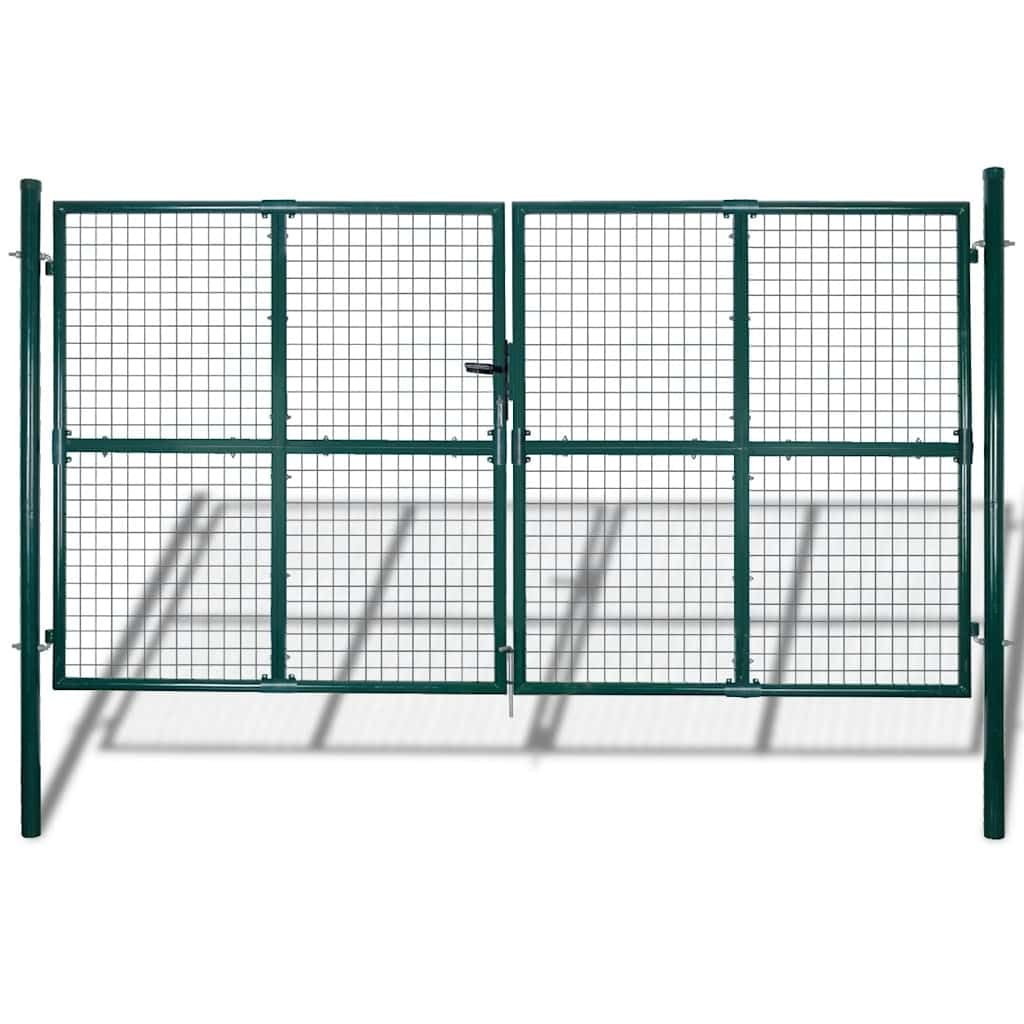 vidaXL Cancello da Giardino in Rete per Recinzione, Porta, Griglia a muro 300x175 cm