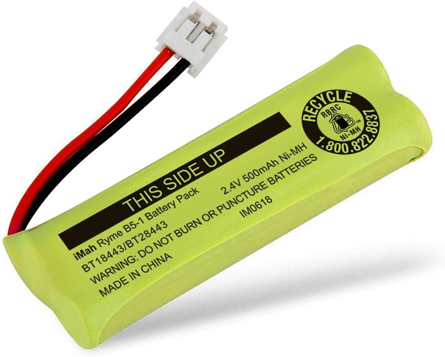 iMah BT18443/BT28443(end's Number 443, not 433) 2.4V 500mAh Cordless Phone Battery Compatible with VTech LS6115 LS6117 LS6125 LS6126 LS6225 Telephone, 2-Pack