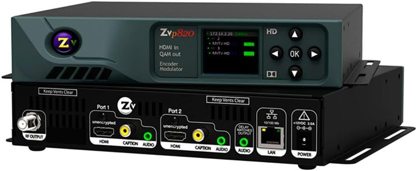 ZeeVee ZvPro 820 Dual Channel Unecrypted HDMI Encoder/QAM Modulator