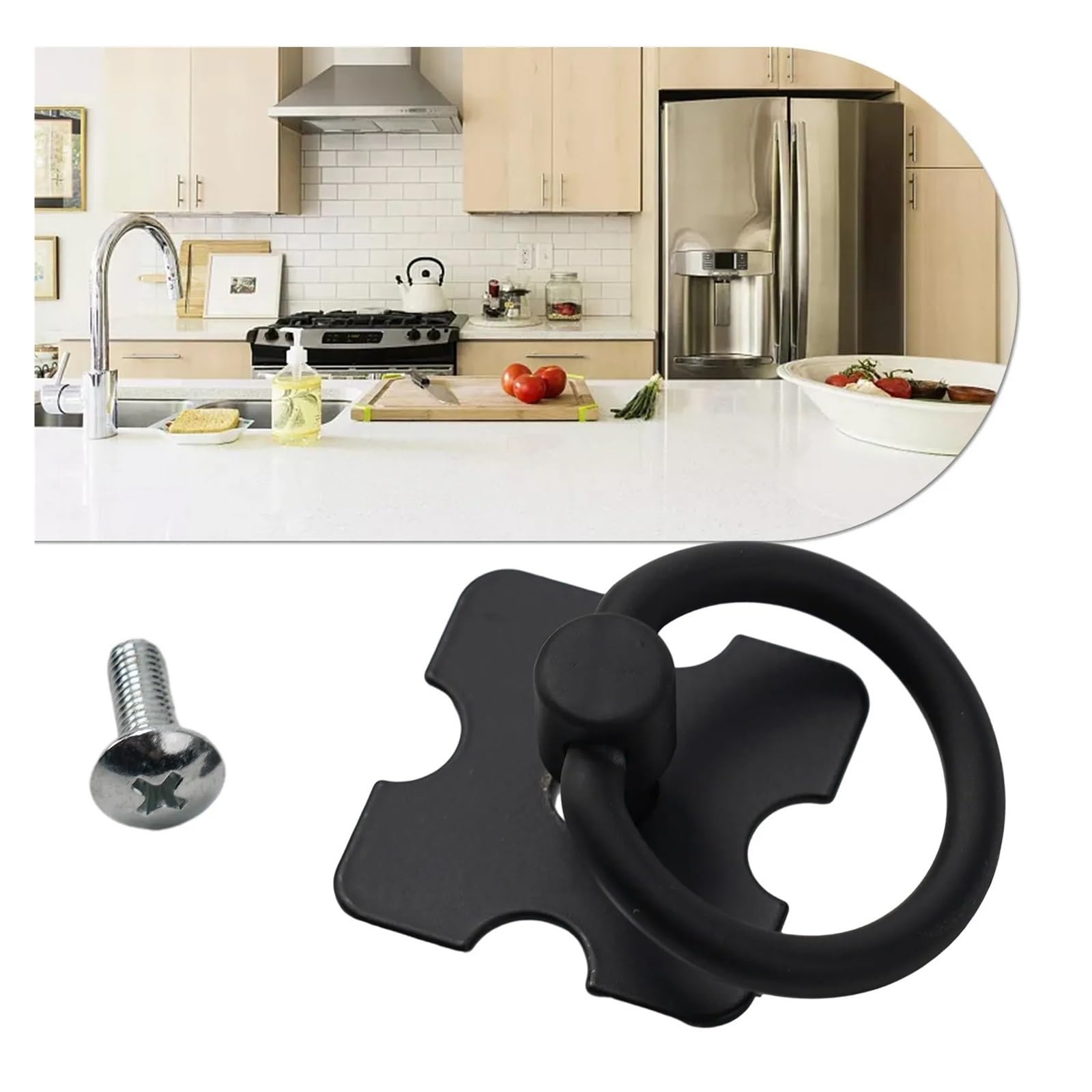 Tiradores de armario, cajones, pomos, manijas for muebles, de aleación, color negro y plateado, con un solo orificio.(10pc Black)