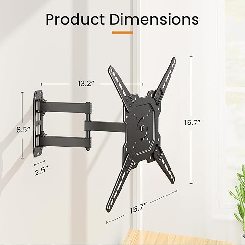 Miniatura 6 de H&C(hcck&Cllassp) Soporte de montaje de pared para monitor de TV articulado de movimiento completo para televisores de 23 a 55 pulgadas, brazos