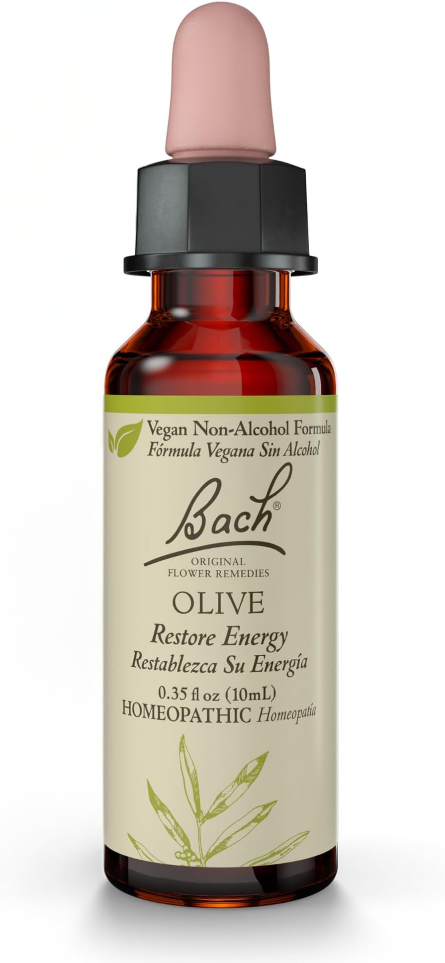 Bach Original Flower Remedies, Olive (Non-Alcohol Formula) - Restore Energy - Natural Homeopathic Flower Essence for Emotional Balance - Vegan, Gluten Free, Sugar Free - 10mL Dropper