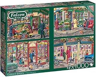 Jumbo, Falcon de Luxe 4 x 1,000 Corner Shops Puzzle