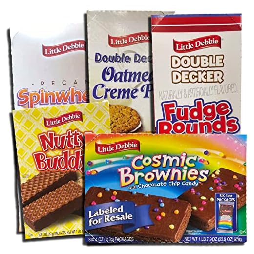 Mega Sized Cakes Variety Packs | 5 Unique Treats: Nutty Peanut Buddy Bars, Oatmeal and Fudge Double Decker Rounds, Pecan Bun Spin wheels, and Cosmic Chocolate Brownies
