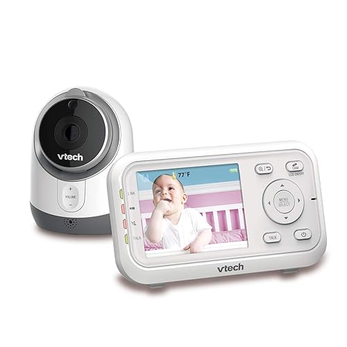 VTech VM3253 Monitor de video con pantalla de encendido automático de 2.8 pulgadas, visión nocturna infrarroja LED invisible, conversación de 2