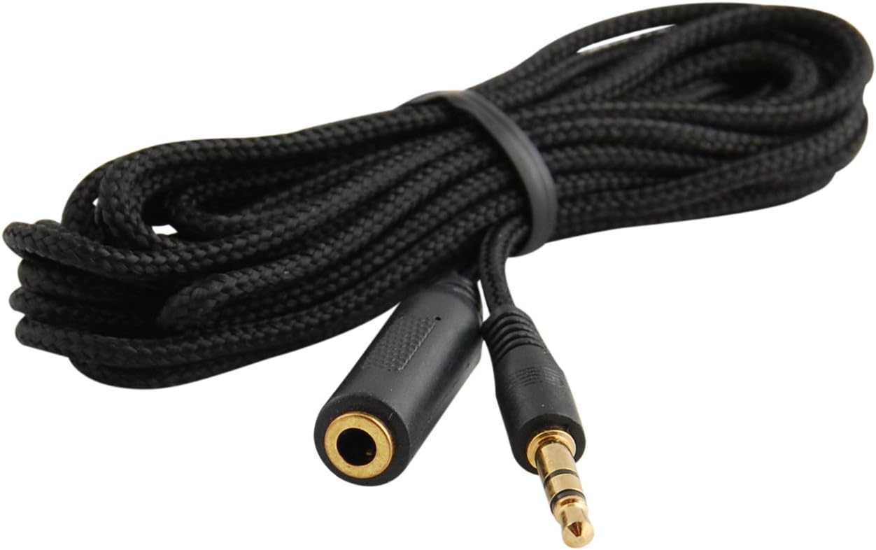 JacobsParts 10-Foot 3.5mm 1/8" Stereo Audio Aux Headphone Cable Extension Cord Male to Female with Cloth Jacket: Electronics