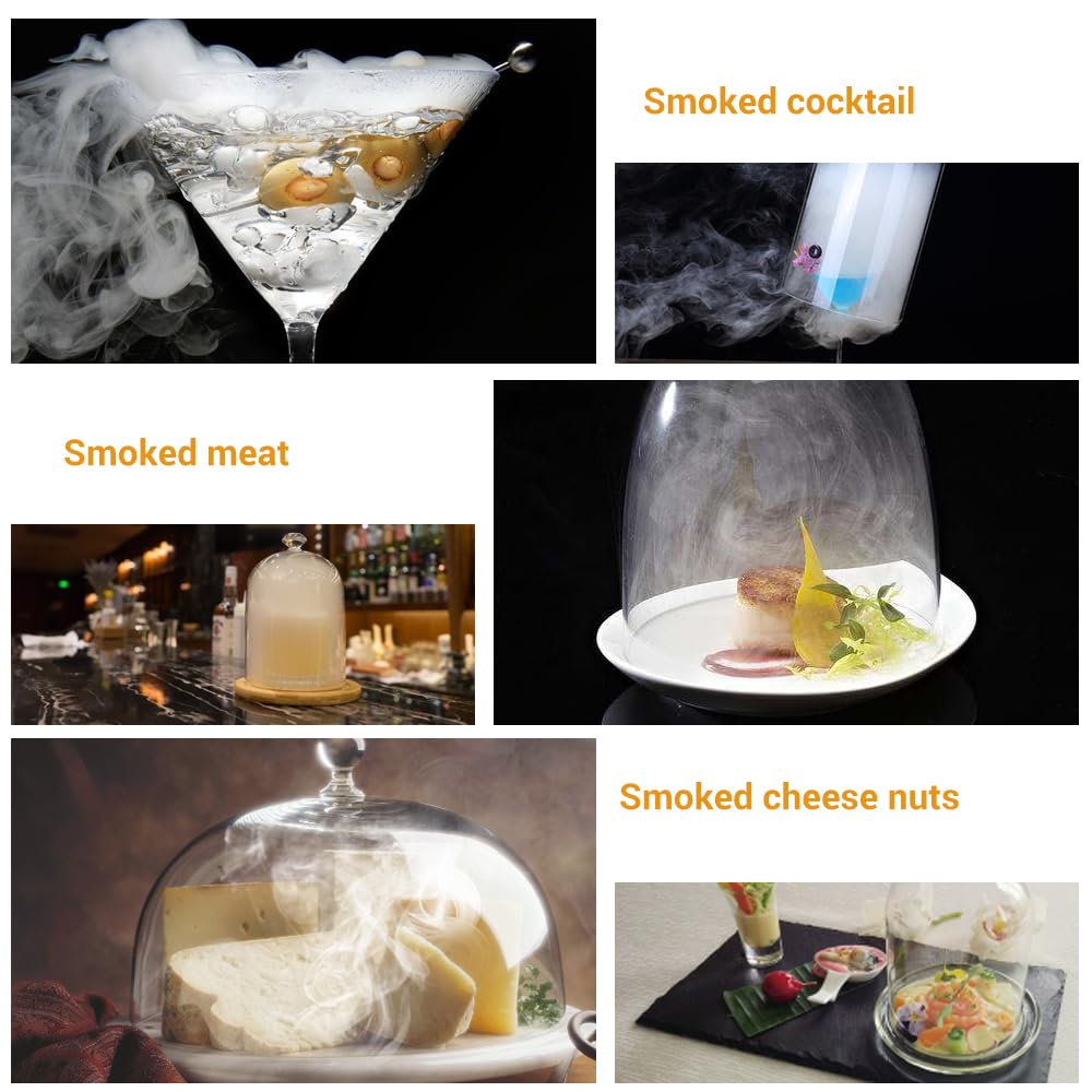 BORUIT Smoke Gun, Portable Fumeurs Cocktail Fumé Rempli de Copeaux de Bois, Nourriture Cuisine Viande Smoker Saumon Cocktail Fromage Barbecue, Parfait Cadeau Gourmand