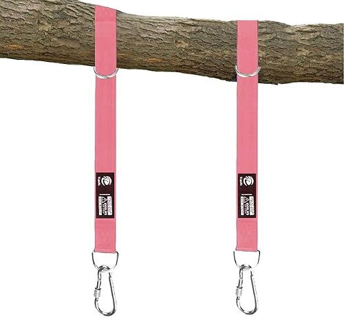 Miniatura 3 de Correa colgante para columpio de árbol, kit de accesorios de suspensión para exteriores, soporta 2200 libras con mosquetones de acero inoxidable