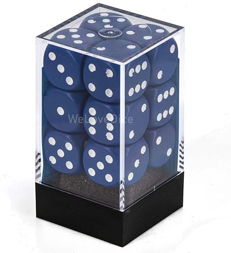 Miniatura 2 de Chessex DND - Juego de dados poliédricos de plástico azul y blanco opacos de 0.63 pulgadas, Dungeons and Dragons Dice, incluye 12 dados  D6, CHX25606