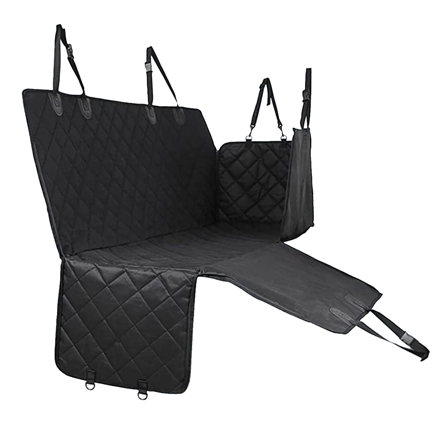 SENNOVI Upgraded 4 in 1 Convertible Dog Car Seat Cover, with Car Mesh Pocke tand Mesh Window Side Wings,Non-Slip Dog Hammock, 600d Heavy-Duty Anti-Scratch Pet Seat Cover,Suitable for Car SUV Truck