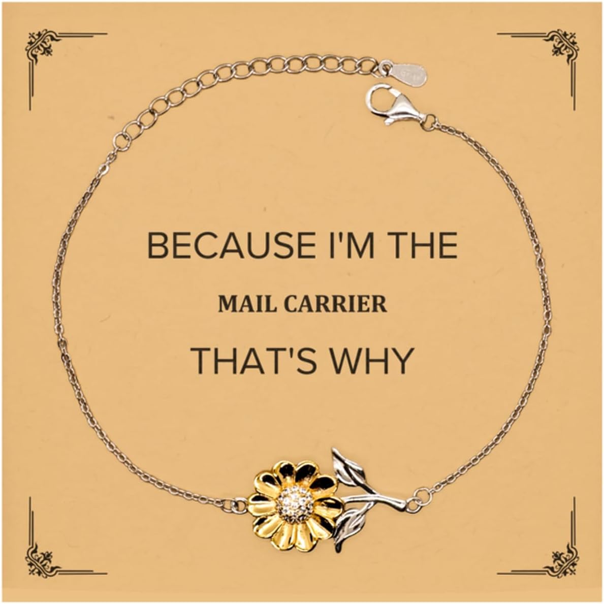 Comedy Mail Carrier Sunflower Bracelet Gifts, Christmas for Mail Carrier Graduation Birthday Friends, Coworkers Mail Carrier Because I'm the Mail Carrier that's why