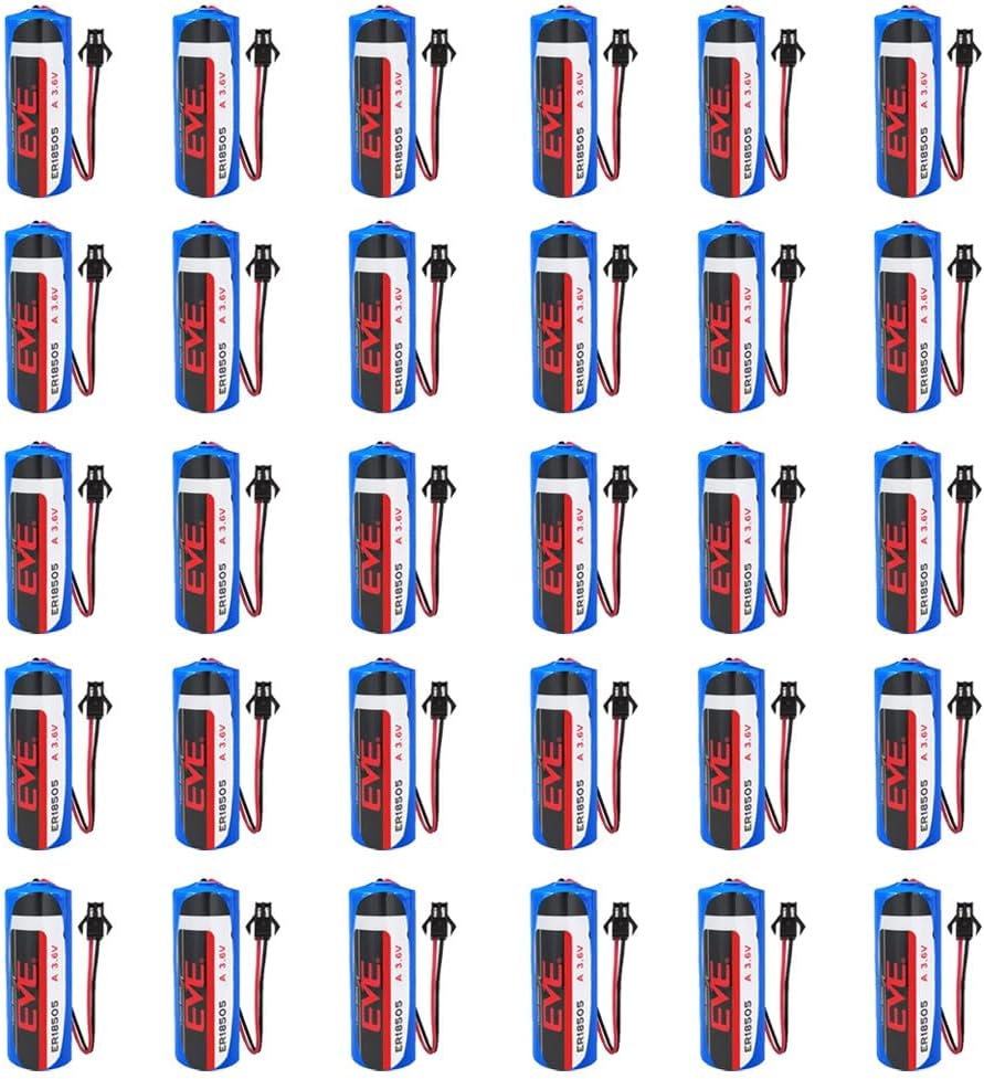 30 PCS A Size 3.6V 4000mAh EVE ER18505 with SM Plug Lithium PLC Industrial Control Battery Non Rechargeable