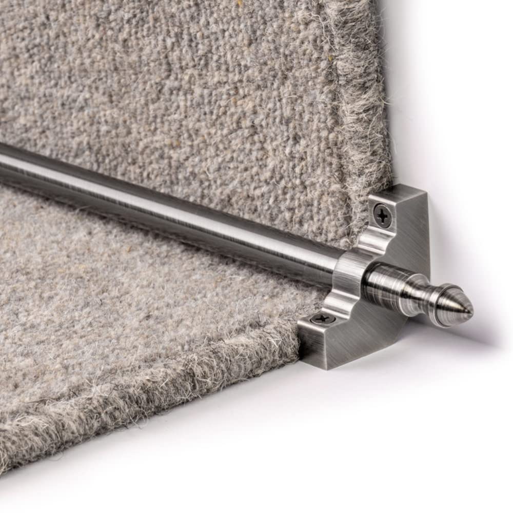 eXtreme Homepride Stair Rod for Carpet Runner - Durable, Lightweight, and Affordable Stair Carpet Rod - 890mm Long Hollow Stair Rod, Pewter