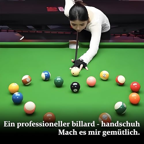 Miniatura 4 de Guantes de billar, guantes deportivos de Snooker Cue con diseño antideslizante, de secado rápido, transpirables, guantes de billar de 3 dedos,