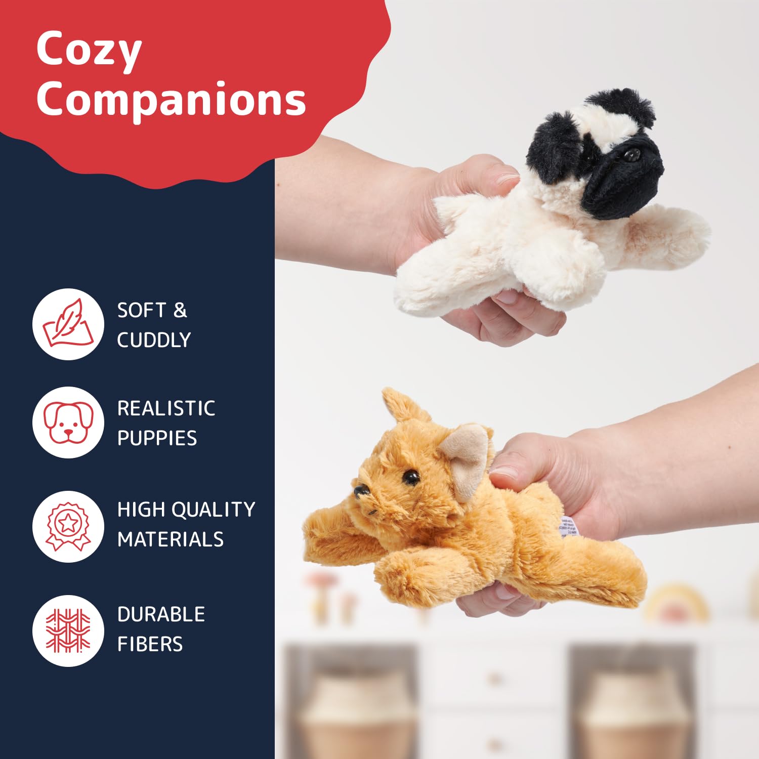 PREXTEX Cachorros de peluche, juego de 4 lindos animales de peluche para niñas y niños, peluches pequeños de 6 pulgadas, animales de peluche para recuerdos de fiesta de cachorros, animales de peluche