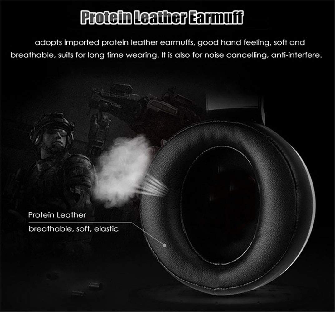 C- Cuffie da Gioco con eliminazione del Rumore per PS4, PC e Laptop, Audio Surround virtuale 7.1 Cuffie Auricolari USB Leggere con Microfono con Vibrazione, Controllo del Volume, LED