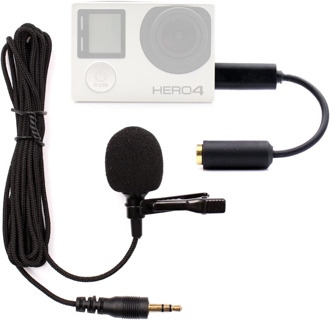 Microphone for Gopro, PANNOVO 3.5mm mini Mic microphone Adapter accessories for Gopro hero 3 3+ 4