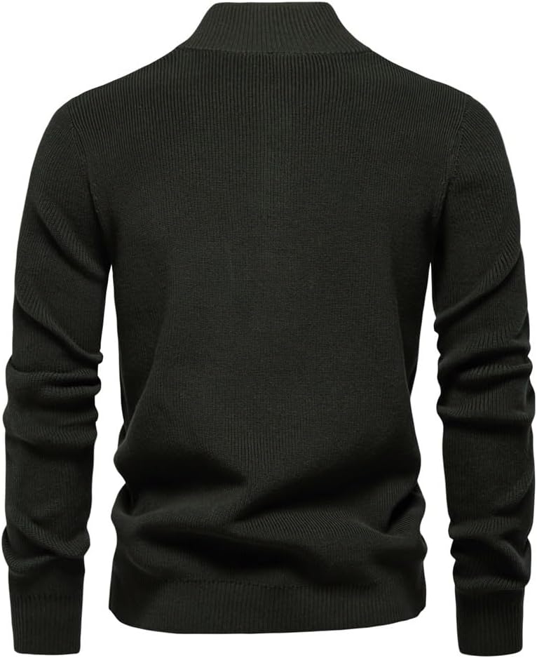 Sweater Stand Up Collar Men's Business Solid Color Casual Knit Sweaters