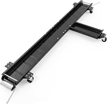 Black Widow Extra Long Motorcycle Dolly for Cruisers and Choppers, Heavy Duty Garage Mount Stand, 94 Inch Track, 1,250 Pound Capacity, Black
