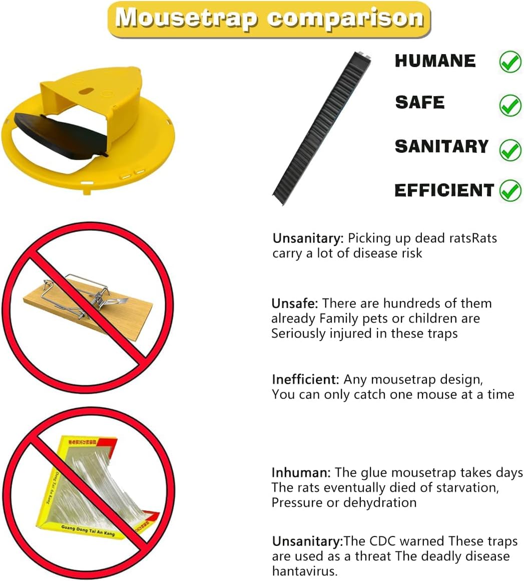 Rat Trap/Slide Bucket Lid Mouse/Mouse Trap | |Trap Door Style| | Flip and Slide| |Multi Catch ||Indoor Outdoor |No See Kill| Updated Version| Trapper|
