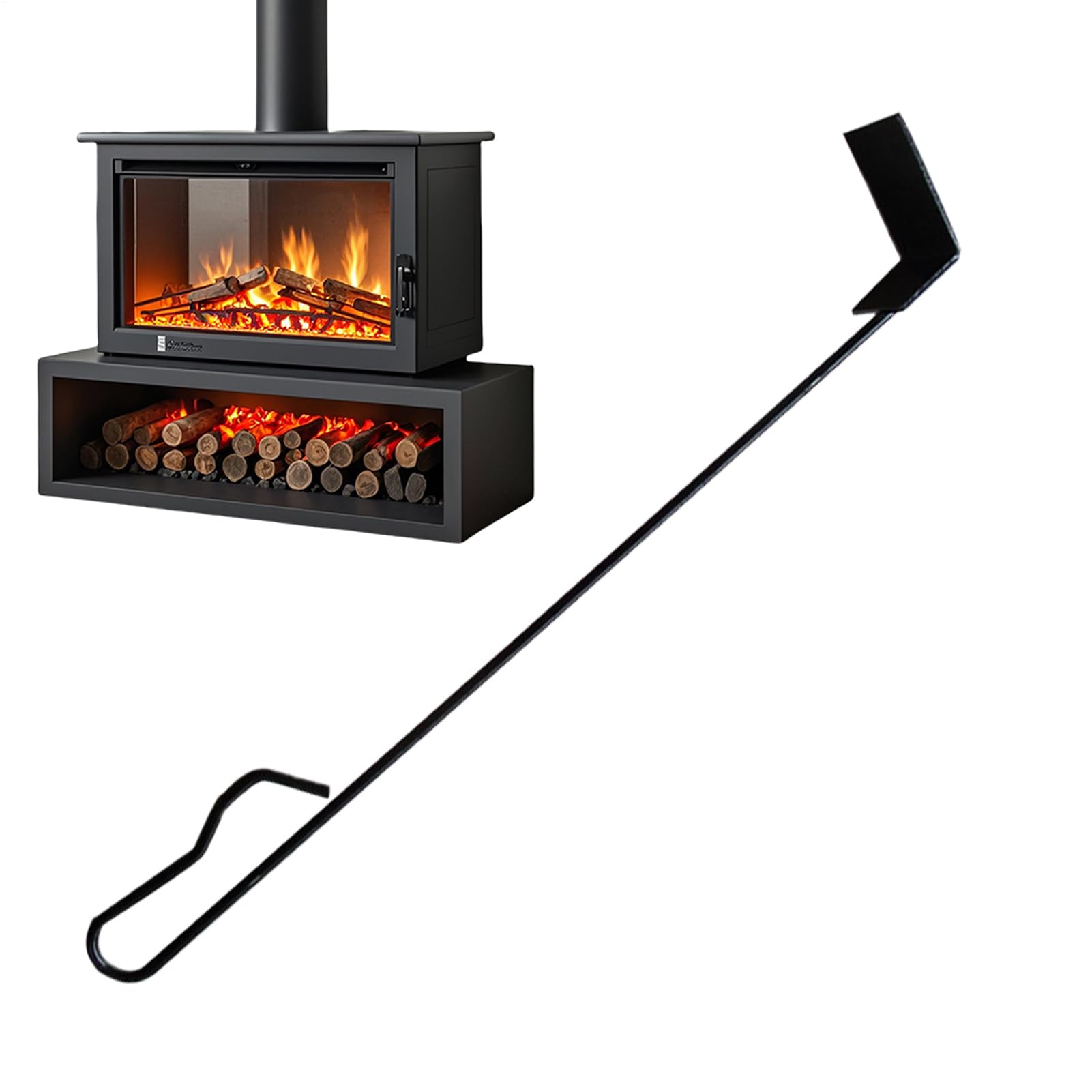 Charcoal Rake,Stainless Steel Heavy Duty Poker | Ash Shovel Scraper for Fireplace - for BBQ Pizza Oven Wood Stove Kettle Grilling Campfire Smokehouses Party Backyard Garden