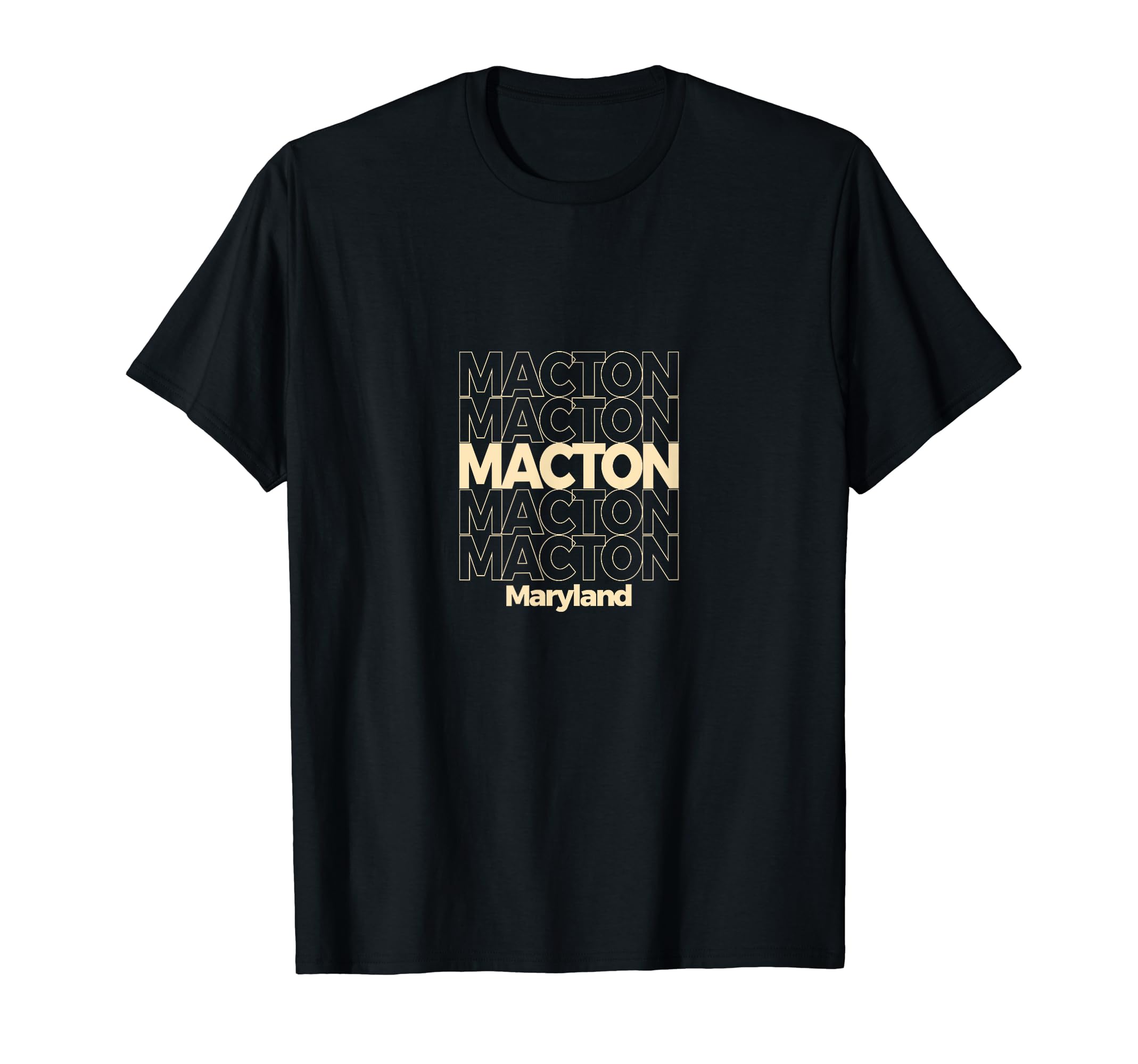 Vintage Macton, Maryland Repeating Text T-Shirt