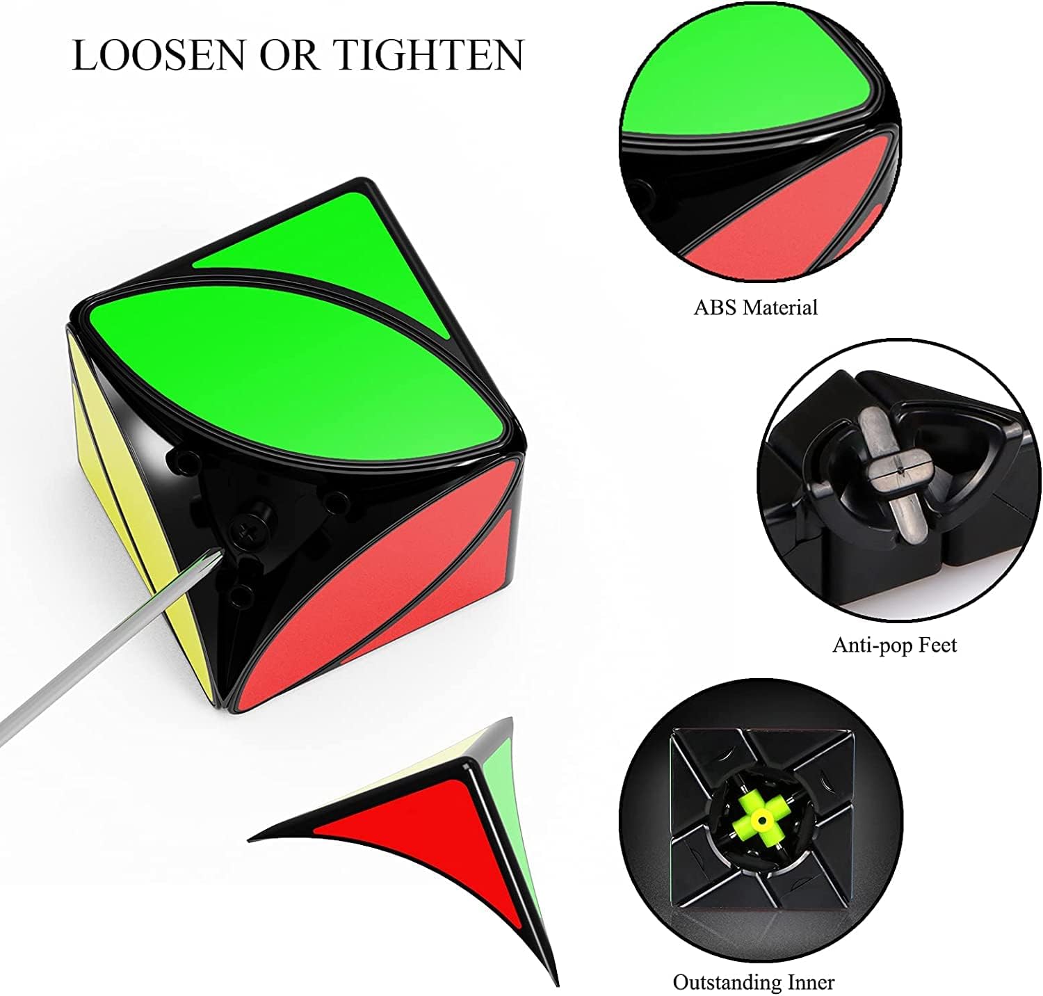 Roxenda Speed Cubes, [6 Pack] Speed Cube Set - Skew Axis Windmill Fisher Ivy 3x3x3 Speed Cube Smooth Magic Cubes Puzzles Collection