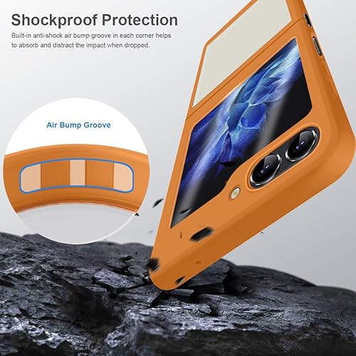 Miniatura 7 de Funda para Galaxy Z Flip 5 5G, ultrafina Galaxy Z Flip 5 para mujer [Subpantalla y protector de cámara] Conector de bisagra de metal translúcido