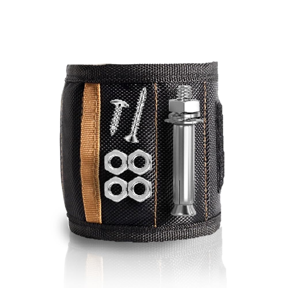 Golilyfine Magnetic Wristband for Holding Screws, Nails & Tools, Strong Magnets Holding Screws,Nails,Drill,Bits,Screwdriver, Gadgets Tools for Men,Dad