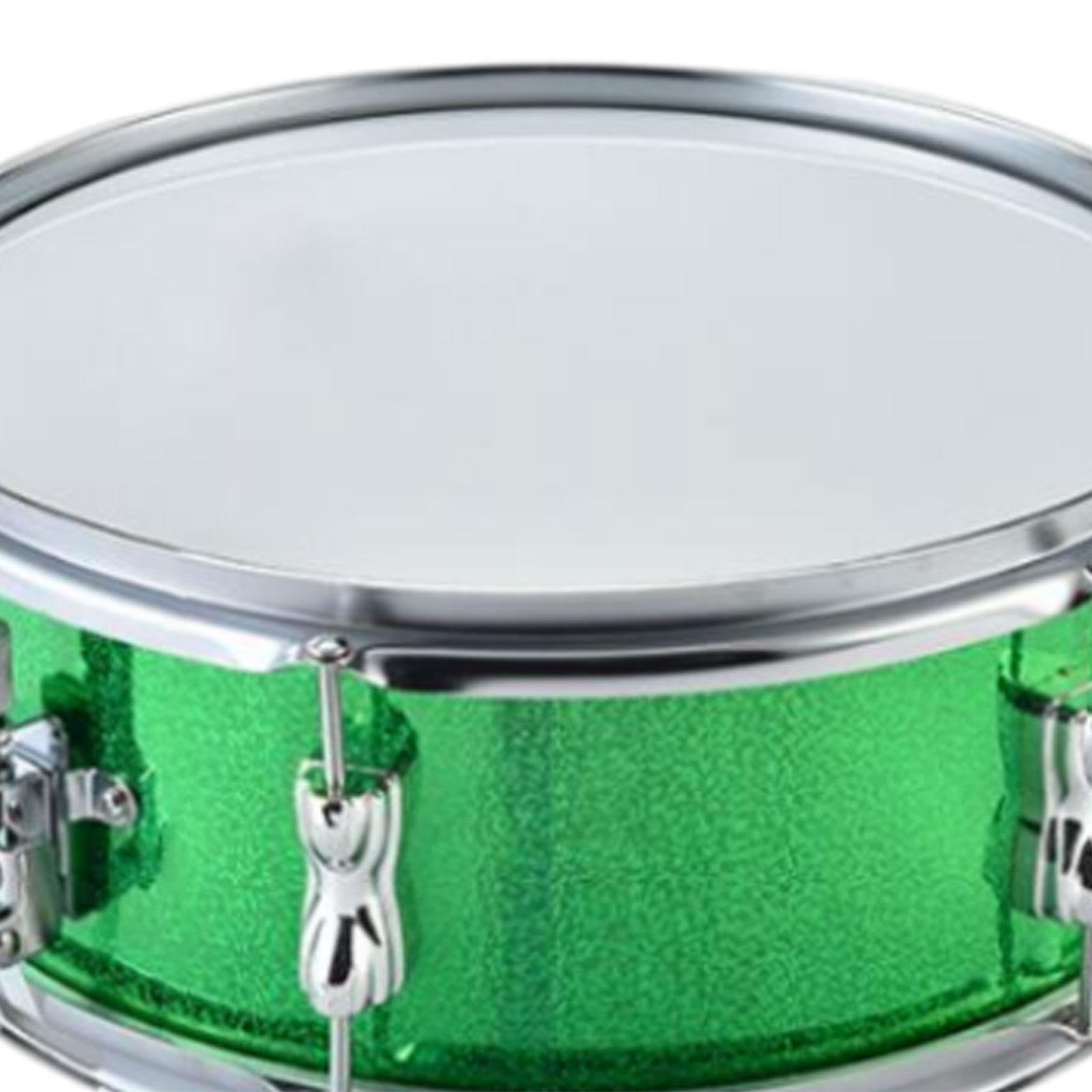 Snare Drum Percussions pour Enfants avec Sangle D'Épaule Gants Structure Inoxydable Sonore Adapté Aux Cadeaux de Fête Loisirs Créatifs, Ressort de réglage vert