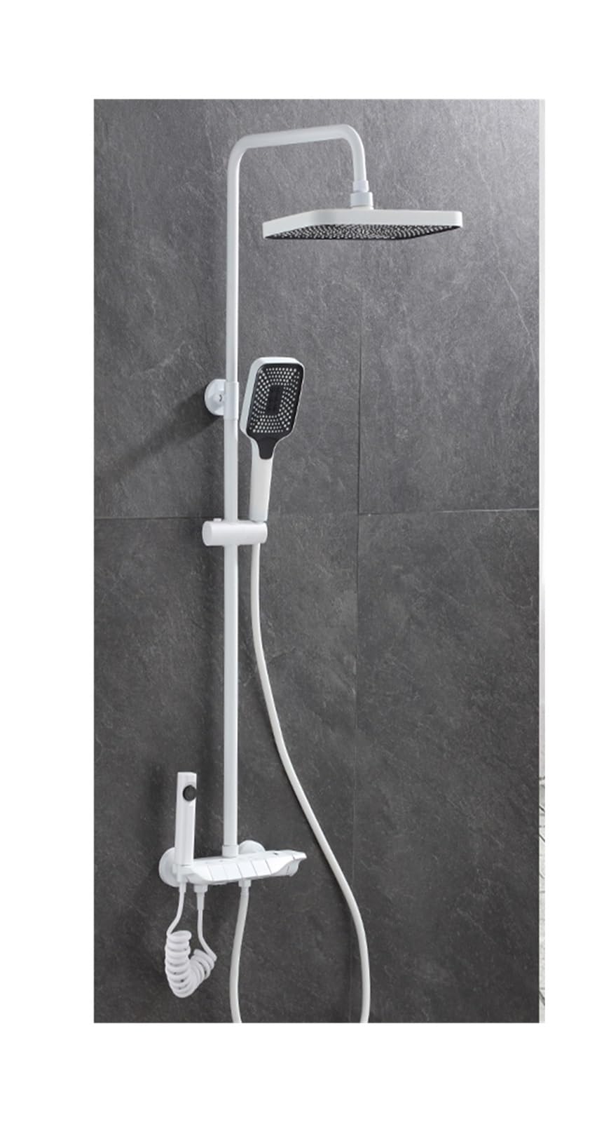 Panneau de douche à tête carrée et affichage LED intelligent