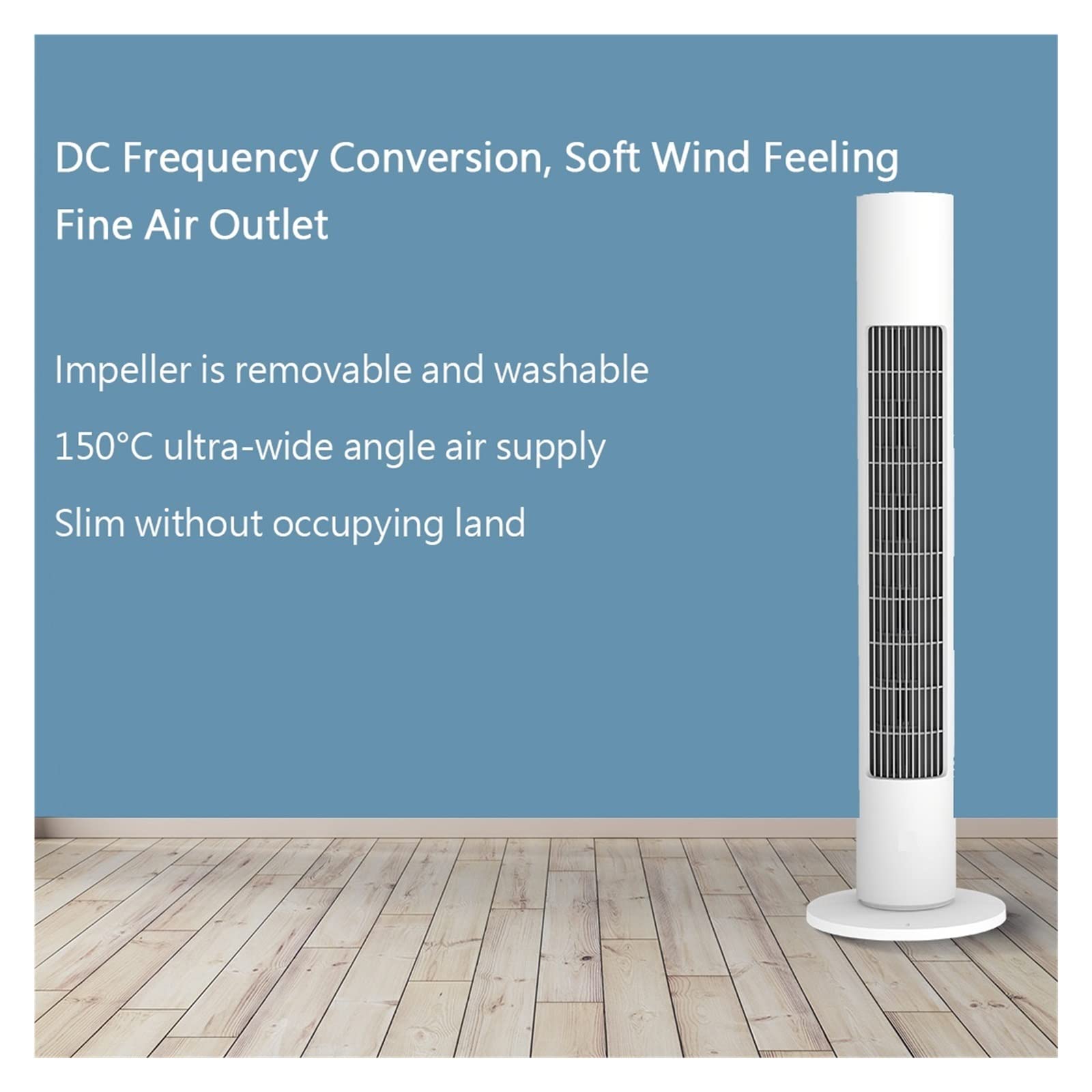 Ventilatore A Torre Smart DC Inverter 50 Gradi Tridimensionale Grandangolare Morbido Design Sottile E A Risparmio Energetico Raffreddamento Potente