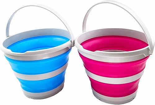 Miniatura 57 de SAMMART Cubo de plástico plegable de 10 L (2.6 galones), bañera redonda plegable, cubo de agua portátil para pesca, bote de agua para exteriores