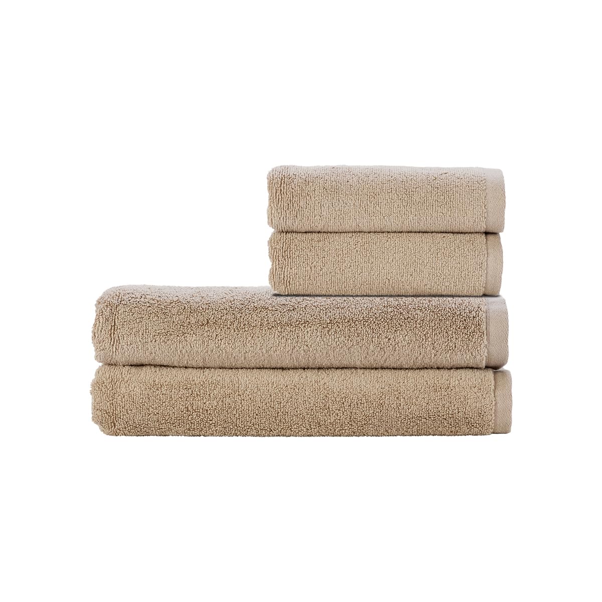 Christy Cirrus Bath Sheets Set | 4 Pieces | 2 Hand 2 Bath Sheets | Super Soft and Fluffy | Quick Dry | Lightweight Bathroom Shower Towels | 100% Cotton | Latte Beige