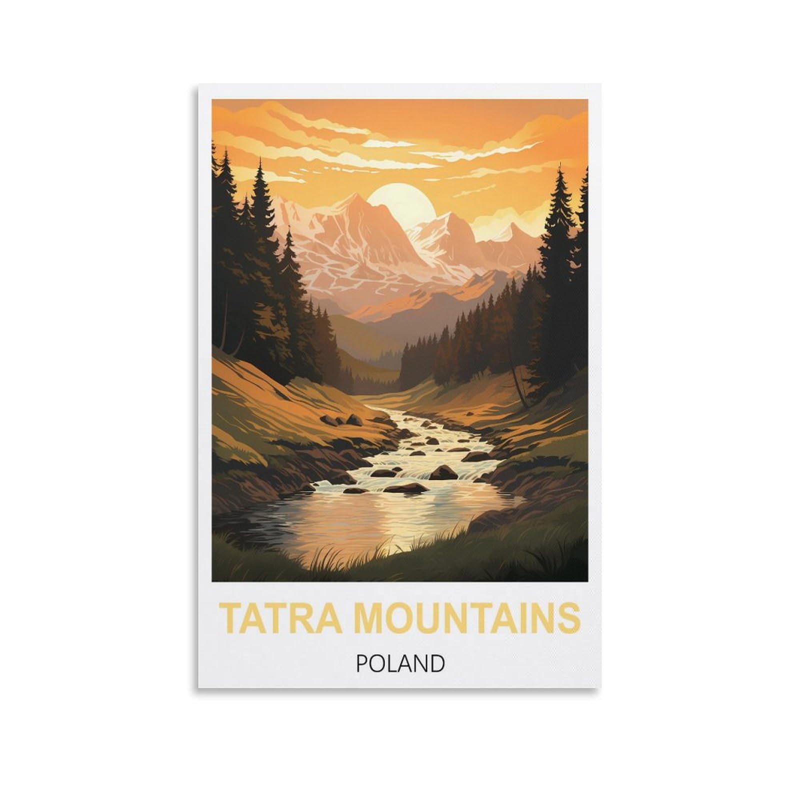 Vintage Tin Signs Tatra Mountains Polands,Vintage Plaques Poster Plaque Decor Retro Posters Gallery Wall Art Print 15x30cm