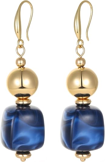 Boho Beaded Drop Earrings for Women, Chunky Resin Beads Dangle Earrings, Handmade Beach Vacation Trendy Statement Jewelry for Daily Party Boho Beaded Drop Earrings for Women, Chunky Resin Beads Dangle Earrings, Handmade Beach Vacation Trendy Statement Jewelry for Daily Party - Master Boho Chic: Style Your Wrap Blouse & Skirt